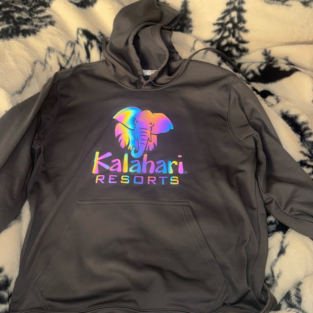 Gildan Gray Hoodie with Colorful Elephant Design